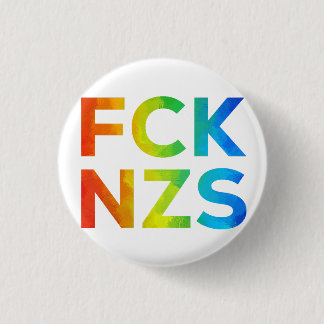 FCK NZS Regenbogen auf weiß Button
