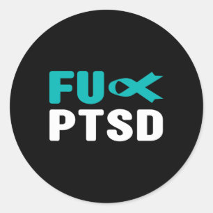 Fck Ptsd - posttraumatisches Auftreten einer Stres Runder Aufkleber