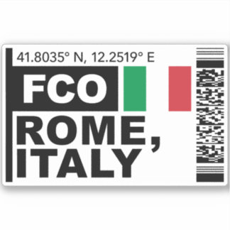 FCO Rome Boarding Pass - Italy Travel Aufkleber