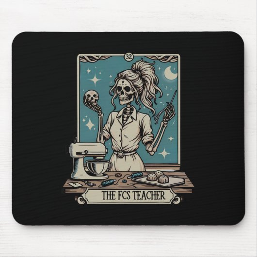 Fcs Teacher Skeleton Halloween Familie und Verbrau Mousepad (Vorne)