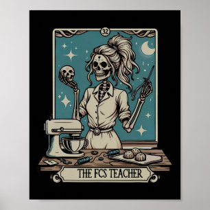 Fcs Teacher Skeleton Halloween Familie und Verbrau Poster