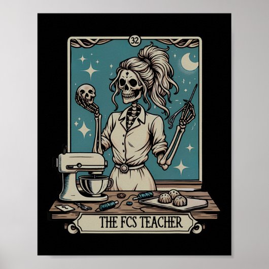 Fcs Teacher Skeleton Halloween Familie und Verbrau Poster (Vorne)