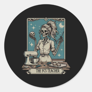 Fcs Teacher Skeleton Halloween Familie und Verbrau Runder Aufkleber