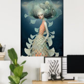 *~* FD2 12 Wassergöttin Fantasy Meer Nixe Poster (Heimbüro)