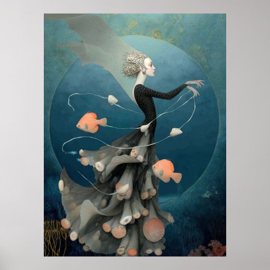 *~* FD2 15 Wassergöttin Fantasy Meerjungfrau  Poster (Vorne)