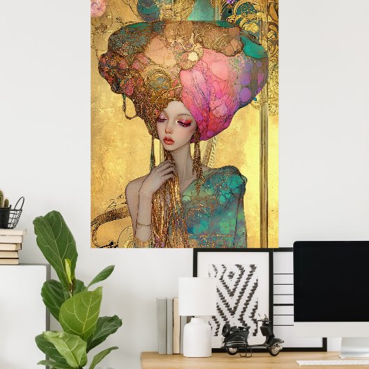 *~* FD2 28 Ornate Nouveau Fantasy Ethereal Woman  Poster (Heimbüro)