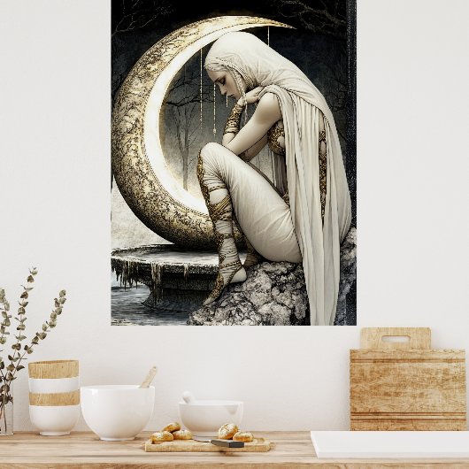 FD2 29 Enchanted Crescent Moon Goddess Poster (Küche)