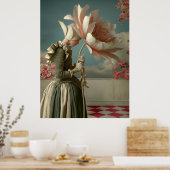 *~* FD2 29 Frau Retro-Blumen Florale Surreal Poster (Küche)