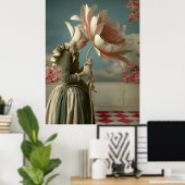 *~* FD2 29 Woman  Retro Flowers Floral Surreal Poster (Heimbüro)