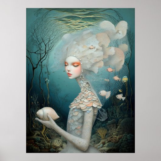 *~* FD2 2 Wassergöttin Fantasy Meer Nixe Poster (Vorne)