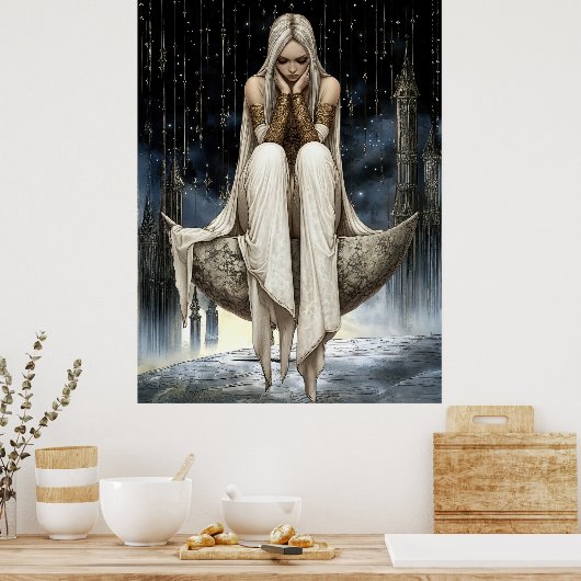 FD2 32 Enchanted Crescent Moon Goddess  Poster (Küche)