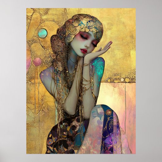 *~* FD2 34 Ornate Nouveau Fantasy Ethereal Woman  Poster (Vorne)