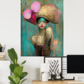 *~* FD2 35 Ornate Nouveau Fantasy Ethereal Woman  Poster (Heimbüro)