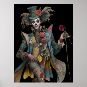 FD2 8 Zirkus Clown Kunst Vintage Retro Karneval Poster