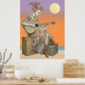 ^~* FD2 Bohemisch Boho Frau Gitarre 2 Poster (Küche)