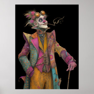 FD2 Circus Clown Art 18 Vintag Retro Karneval Poster