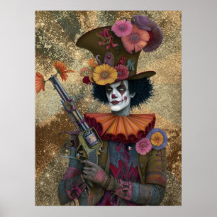 FD2 Circus Clown Art 21 Vintag Retro Karneval Poster