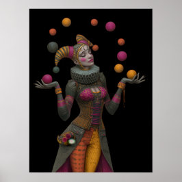 FD2 Circus Clown Art 26 Vintag Retro Karneval Poster