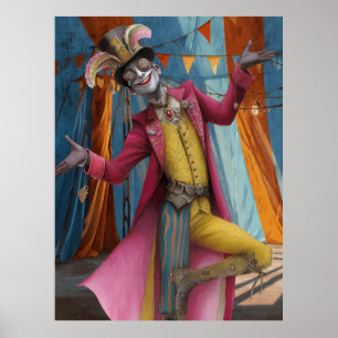 FD2 Circus Clown Art 29 Vintag Retro Karneval Poster