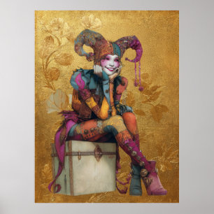 FD2 Circus Clown Art 2 Vintag Retro Karneval Kunst Poster