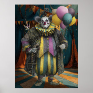 FD2 Circus Clown Art 5 Vintag Retro Karneval Poster