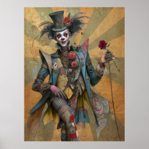FD2 Circus Clown Art 8 Vintag Retro Karneval Kunst Poster