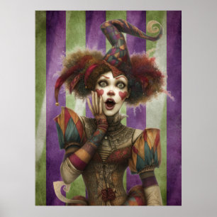 FD2 Circus Clown Art Vintag Retro Karneval 15 Poster