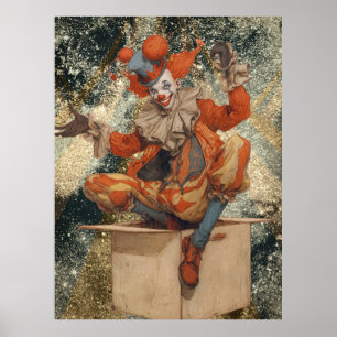 FD2 Circus Clown Art Vintag Retro Karneval 20 Poster