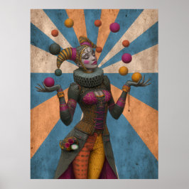FD2 Circus Clown Art Vintag Retro Karneval 26 Poster