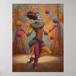 FD2 Circus Clown Art Vintag Retro Karneval 27 Poster