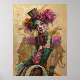 FD2 Circus Clown Art Vintag Retro Karneval Kunst 1 Poster