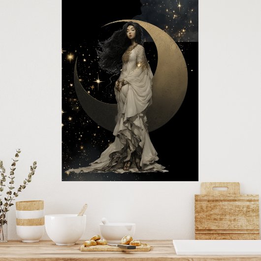 FD2 Enchanted 15  Crescent Moon Goddess Poster (Küche)