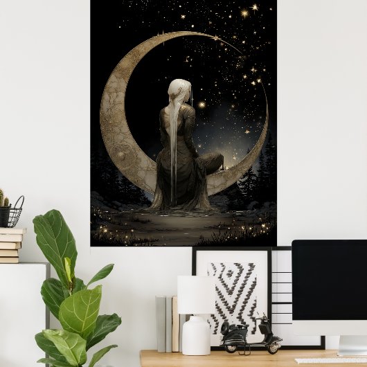 FD2 Enchanted 1 Crescent Moon Goddess Poster (Heimbüro)