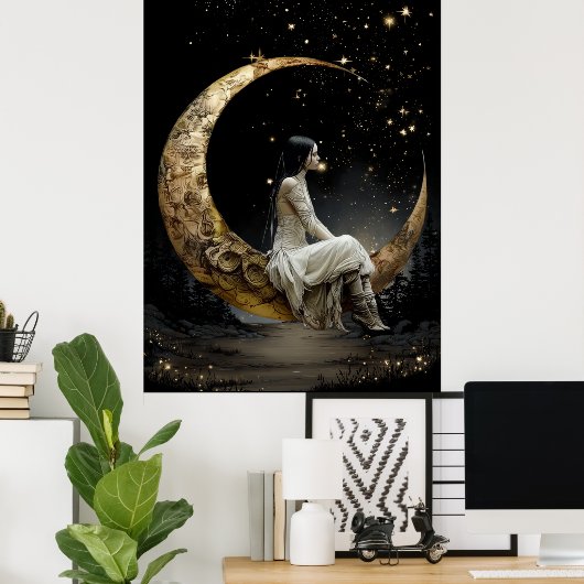 FD2 Enchanted 2 Crescent Moon Goddess Poster (Heimbüro)
