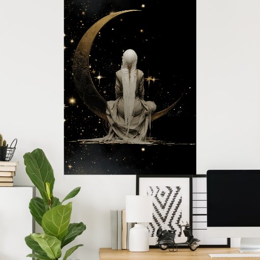 FD2 Enchanted 3 Crescent Moon Goddess Poster (Heimbüro)