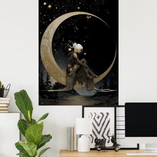 FD2 Enchanted 4 Crescent Moon Goddess Poster (Heimbüro)