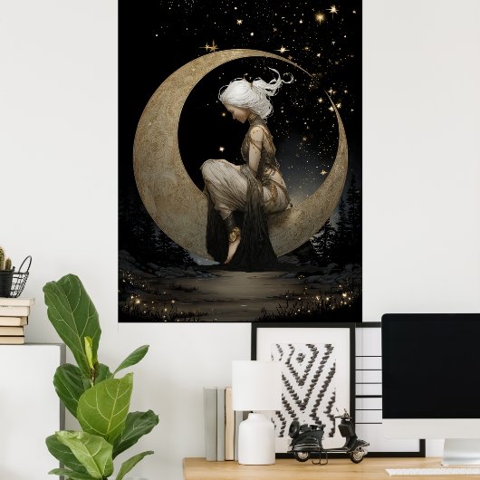 FD2 Enchanted 6 Crescent Moon Goddess Poster (Heimbüro)