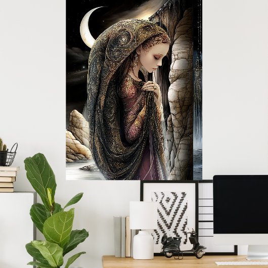 FD2 Enchanted Crescent Moon Goddess 10 Poster (Heimbüro)