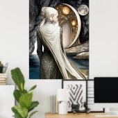FD2 Enchanted Crescent Moon Goddess 12 Poster (Heimbüro)