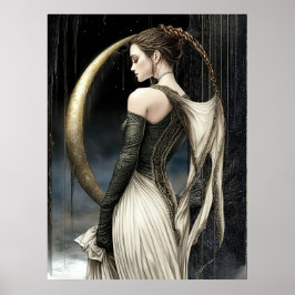FD2 Enchanted Crescent Moon Goddess 13 Poster