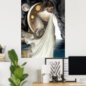 FD2 Enchanted Crescent Moon Goddess 14 Poster (Heimbüro)
