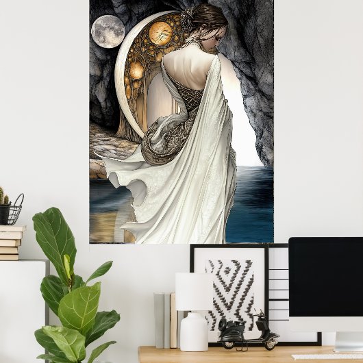 FD2 Enchanted Crescent Moon Goddess 14 Poster (Heimbüro)