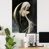 FD2 Enchanted Crescent Moon Goddess  15  Poster (Heimbüro)