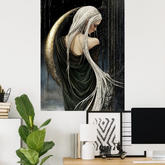 FD2 Enchanted Crescent Moon Goddess 15 Poster (Heimbüro)