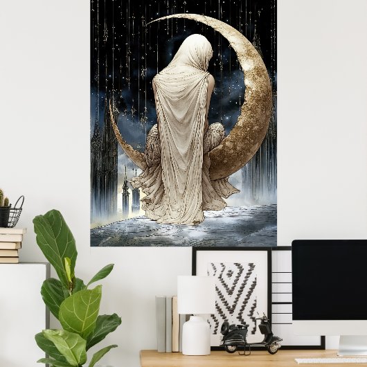 FD2 Enchanted Crescent Moon Goddess 17 Poster (Heimbüro)