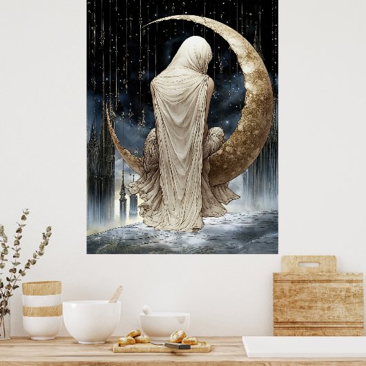 FD2 Enchanted Crescent Moon Goddess 17 Poster (Küche)
