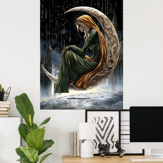 FD2 Enchanted Crescent Moon Goddess 18 Poster (Heimbüro)