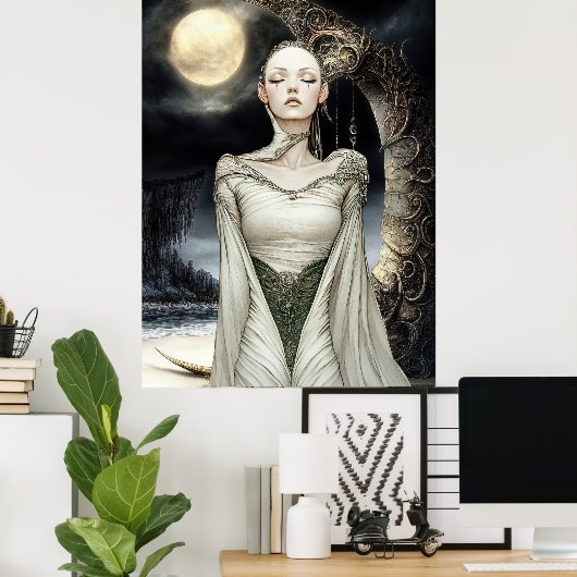 FD2 Enchanted Crescent Moon Goddess 1 Poster (Heimbüro)