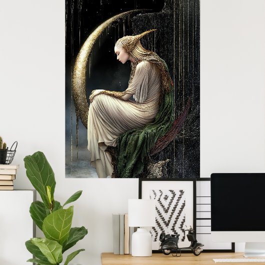 FD2 Enchanted Crescent Moon Goddess 21 Poster (Heimbüro)
