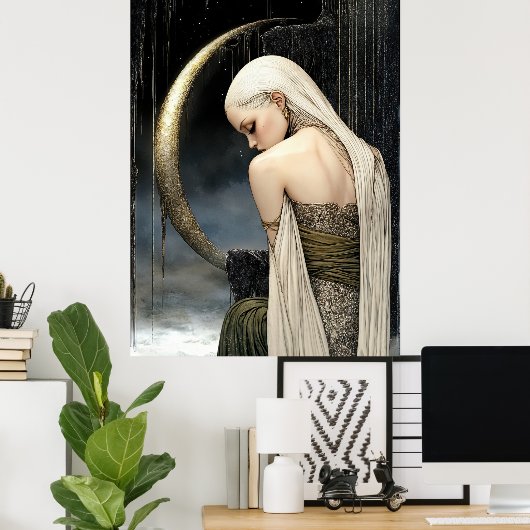 FD2 Enchanted Crescent Moon Goddess 23 Poster (Heimbüro)